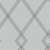 York Ribbon Stripe Trellis Grey/Black Wallpaper