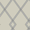 York Ribbon Stripe Trellis Taupe Wallpaper