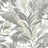 York Palm Silhouette Gray / White Wallpaper