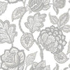 York Midsummer Jacobean Gray / White Wallpaper