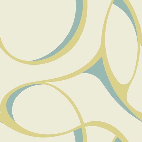 Antonina Vella Elliptical cream/yellowish green/metallic turquoise Wallpaper
