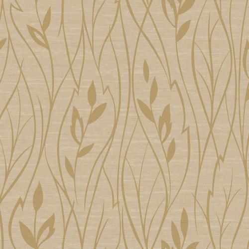 Antonina Vella Leaf Silhouette beige/metallic gold Wallpaper