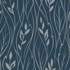 York Designer Series Leaf Silhouette Navy Blue Wallpaper