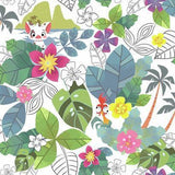 York Wallcoverings Disney Moana Jungle Pink & Green Wallpaper