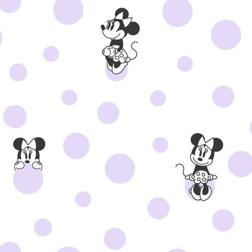 York Wallcoverings Disney Minnie Mouse Dots Purple Wallpaper