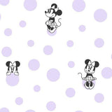 York Wallcoverings Disney Minnie Mouse Dots Purple Wallpaper