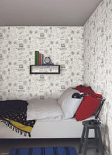 York Wallcoverings Marvels Heroes Schematics Cream Wallpaper