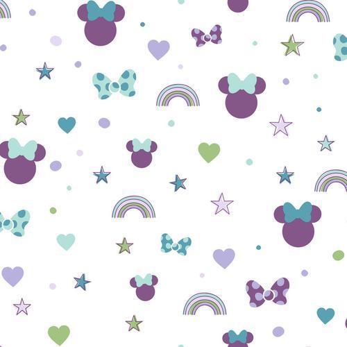 York Wallcoverings Disney Minnie Mouse Rainbow Purple Wallpaper