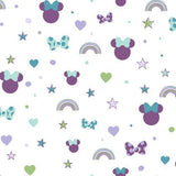 York Wallcoverings Disney Minnie Mouse Rainbow Purple Wallpaper