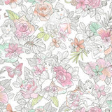 York Wallcoverings Disney Princess Royal Floral Coral Wallpaper
