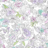 York Wallcoverings Disney Princess Royal Floral Purple Wallpaper