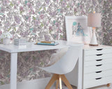 York Wallcoverings Disney Princess Royal Floral Purple Wallpaper