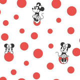York Wallcoverings Disney Minnie Mouse Dots Red Wallpaper