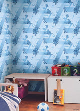 York Wallcoverings Disney & Pixar Toy Story 4 Retro Blue Wallpaper