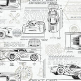 York Wallcoverings Disney & Pixar Cars Schematic Neutral Wallpaper