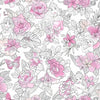 York Disney Princess Royal Floral Magenta Wallpaper
