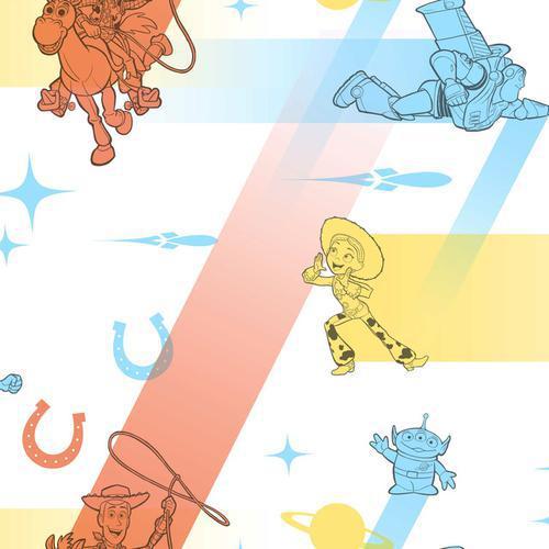 York Wallcoverings Disney & Pixar Toy Story 4 Retro Blue & Orange Wallpaper