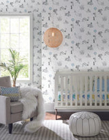 York Wallcoverings Disney Winnie The Pooh Playmates White & Blue Wallpaper