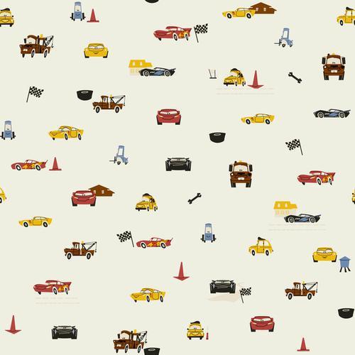 York Wallcoverings Disney & Pixar Cars Racing Spot Cream Wallpaper