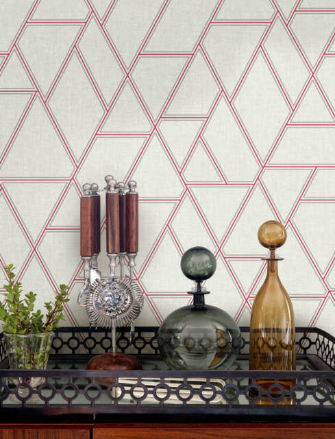 York Wallcoverings Pathways White & Red Wallpaper