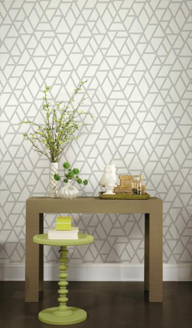York Wallcoverings Pathways White & Grey Wallpaper