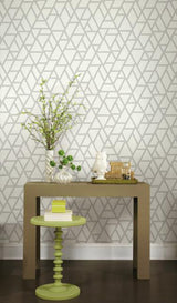 York Wallcoverings Pathways White & Grey Wallpaper