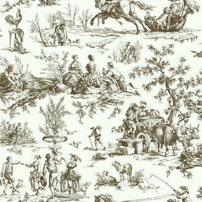York Wallcoverings Seasons Toile Brown Wallpaper