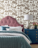 York Wallcoverings Seasons Toile Brown Wallpaper