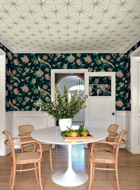 York Fanciful Dark Green Wallpaper
