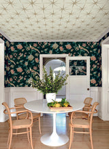 York Fanciful Dark Green Wallpaper