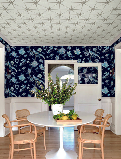 York Fanciful Navy Wallpaper