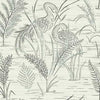 York Fernwater Cranes Black/Gray Wallpaper