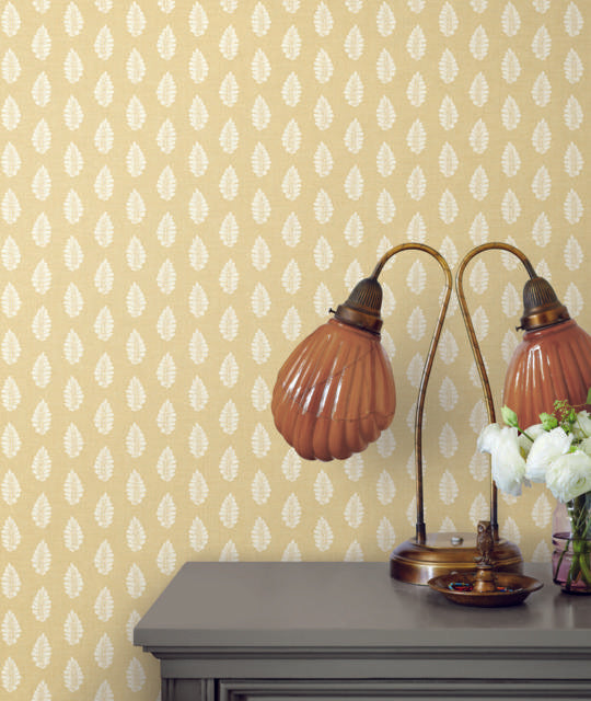 York Wallcoverings Leaf Pendant Yellow Wallpaper