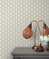 York Wallcoverings Leaf Pendant Grey Wallpaper