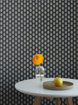 York Wallcoverings Leaf Pendant Black Wallpaper
