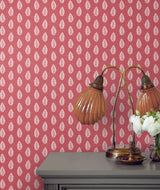 York Wallcoverings Leaf Pendant Red Wallpaper