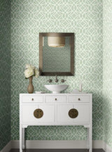 York Wallcoverings Boxwood Garden Teal Wallpaper