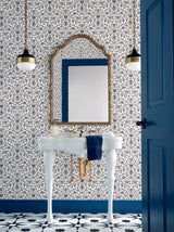 York Vintage Blooms Blue Wallpaper