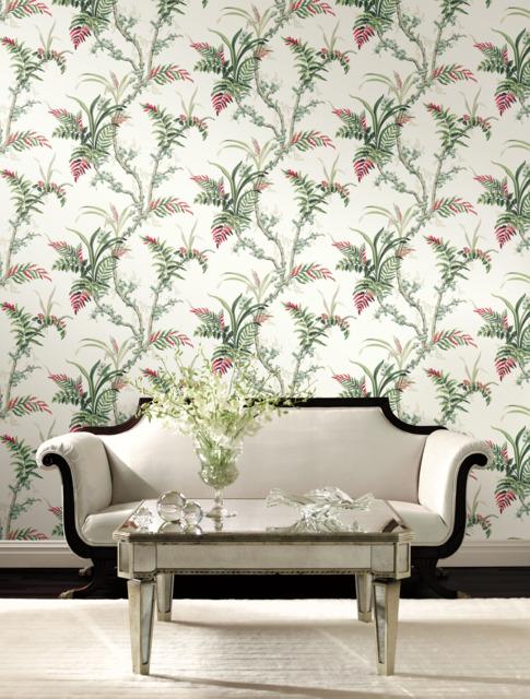 York Wallcoverings Enchanted Fern Green & Red Wallpaper