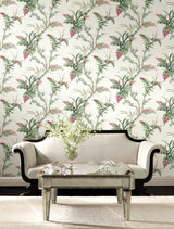 York Wallcoverings Enchanted Fern Green & Red Wallpaper