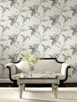 York Wallcoverings Enchanted Fern Grey & Beige Wallpaper