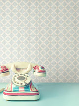 York Wallcoverings Diamond Gate Blue & Taupe Wallpaper