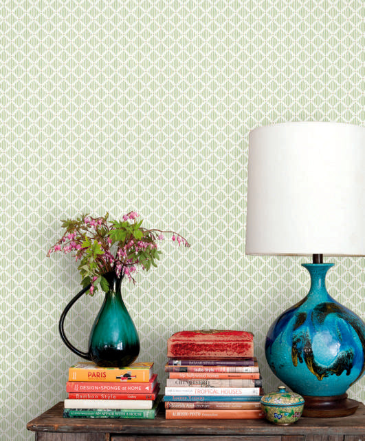 York Wallcoverings Diamond Gate Green Wallpaper