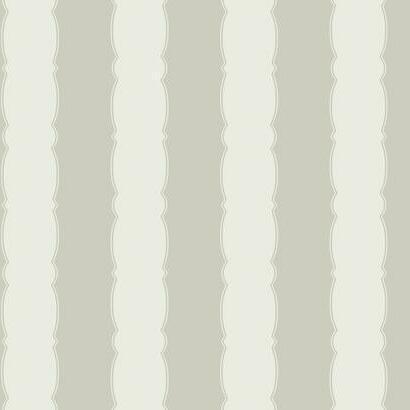 York Wallcoverings Scalloped Stripe Grey Wallpaper