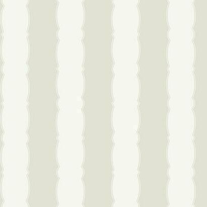 York Wallcoverings Scalloped Stripe Off White Wallpaper