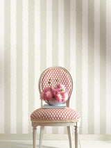 York Wallcoverings Scalloped Stripe Off White Wallpaper