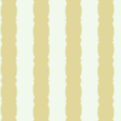 York Wallcoverings Scalloped Stripe Yellow Wallpaper