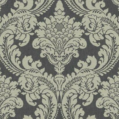 York Wallcoverings Tapestry Damask Dark Grey Wallpaper