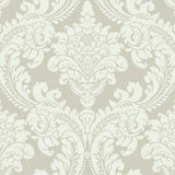 York Wallcoverings Tapestry Damask Off White Wallpaper