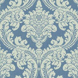 York Wallcoverings Tapestry Damask Blue Wallpaper